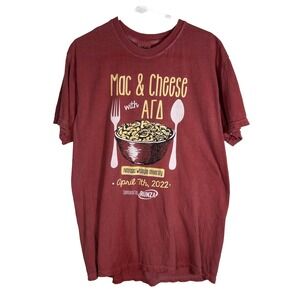 Comfort Colors Alpha Gamma Delta Mac & Cheese NWU Sorority Graphic Tee Maroon L